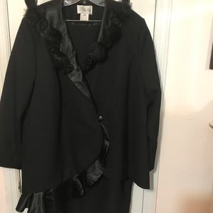 Black 2pc Church Suit with removable collar